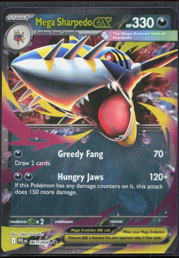 Mega Sharpedo ex - ME02: Phantasmal Flames 061/094 - NM