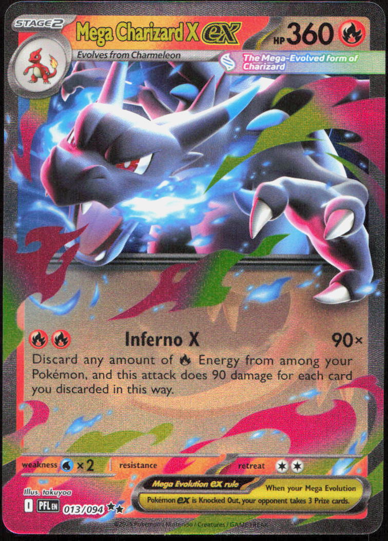 Mega Charizard X ex - ME02: Phantasmal Flames 013/094 - NM